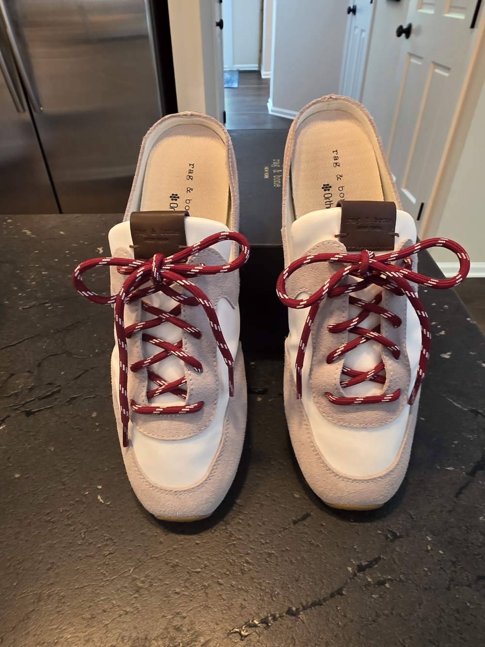 Rag & Bone Women’s Grey Suede & Nylon Lace-Up Mules